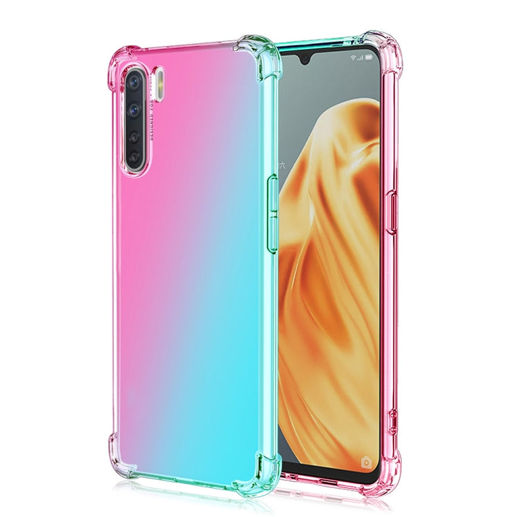 For Oppo A91 Four-Corner Airbag Shockproof Gradient Color Clear TPU Case