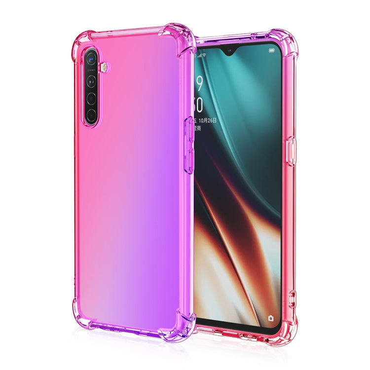 For Oppo Realme X2 / Realme XT / K5 Four-Corner Airbag Shockproof Gradient Color Clear TPU Case