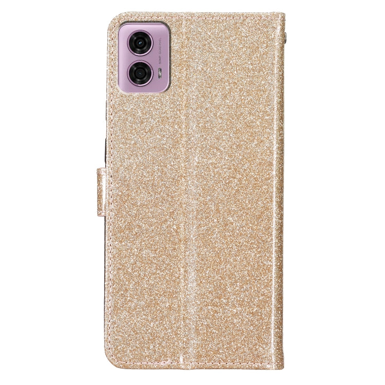 For Motorola Moto G34 Glitter Powder Flip Leather Phone Case
