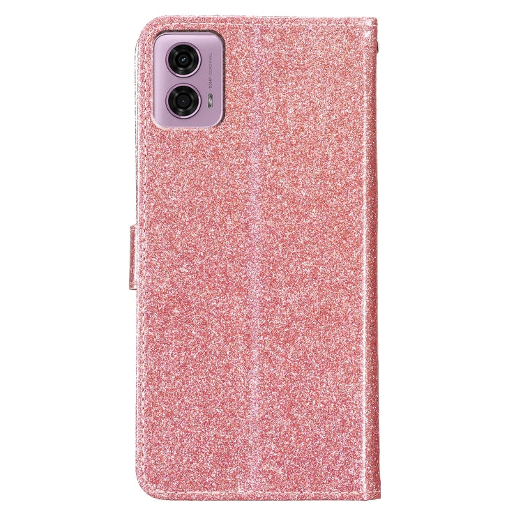 For Motorola Moto G34 Glitter Powder Flip Leather Phone Case