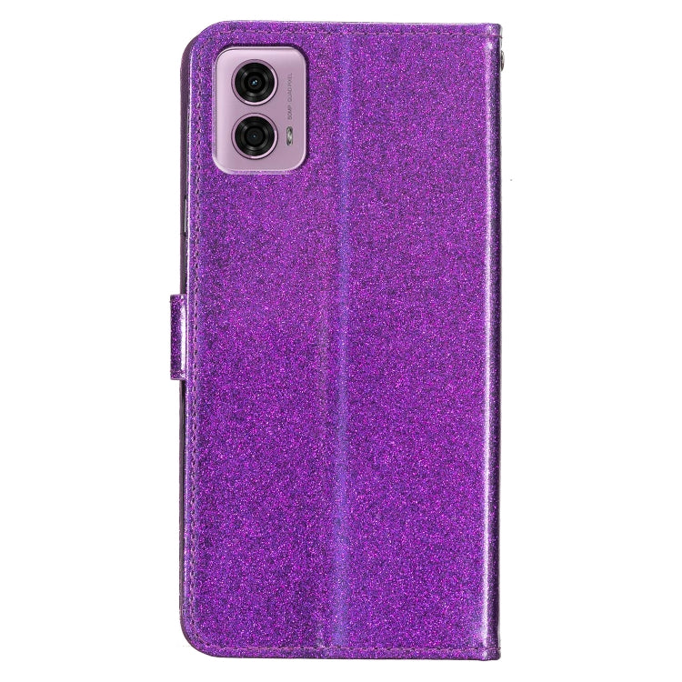 For Motorola Moto G34 Glitter Powder Flip Leather Phone Case