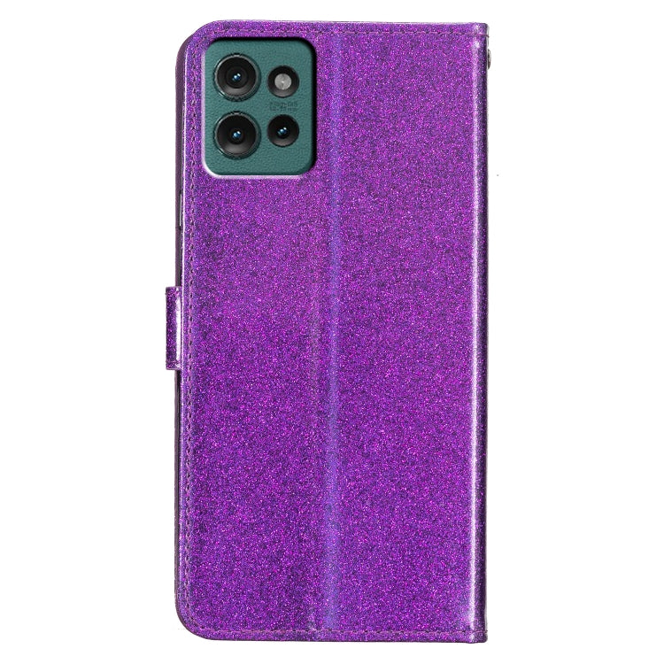 For Motorola Edge 50 Glitter Powder Flip Leather Phone Case
