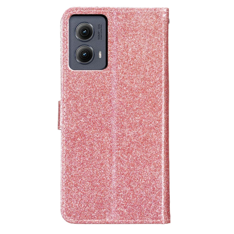 For Motorola Edge 2024 Glitter Powder Flip Leather Phone Case
