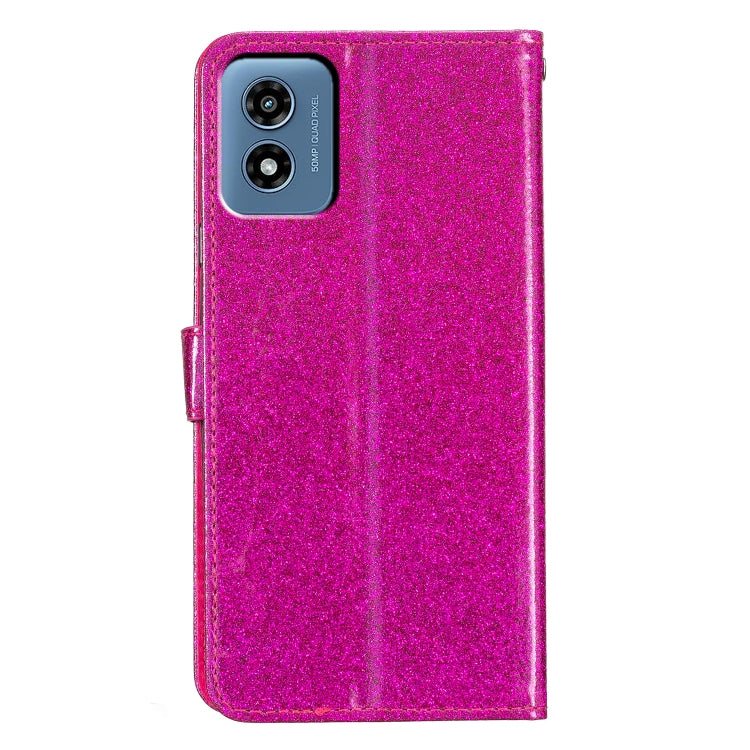 For Motorola Moto G Play 2024 Glitter Powder Flip Leather Phone Case