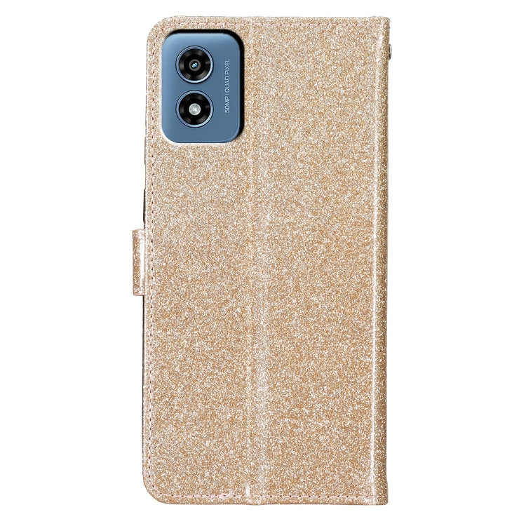 For Motorola Moto G Play 2024 Glitter Powder Flip Leather Phone Case