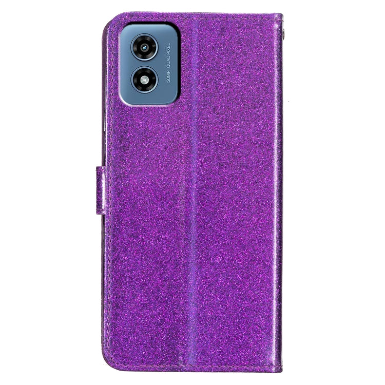 For Motorola Moto G Play 2024 Glitter Powder Flip Leather Phone Case