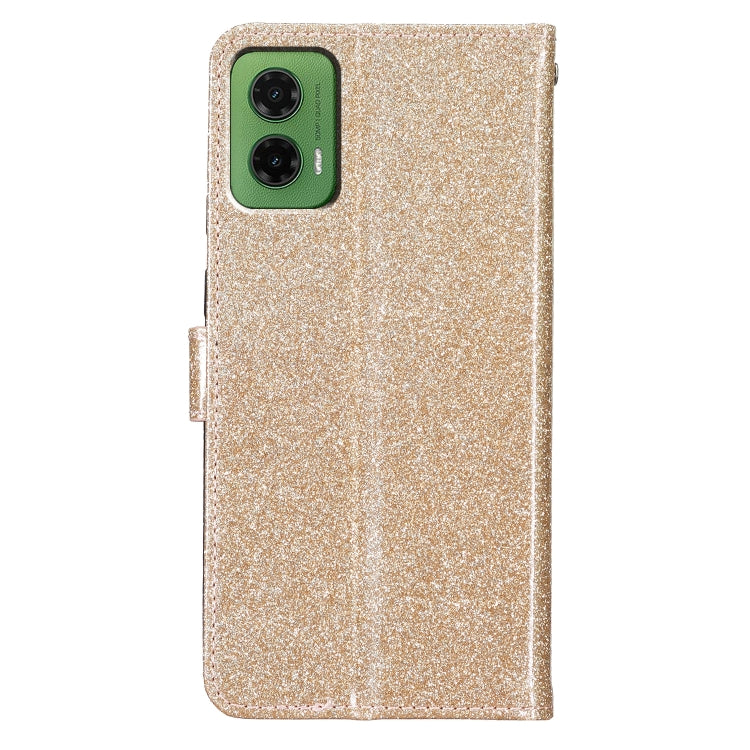 For Motorola Moto G35 Glitter Powder Flip Leather Phone Case