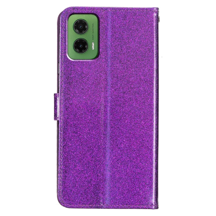For Motorola Moto G35 Glitter Powder Flip Leather Phone Case