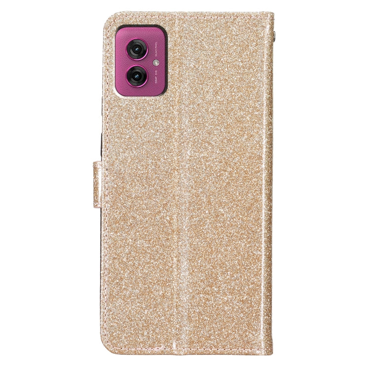For Motorola Moto G55 Glitter Powder Flip Leather Phone Case