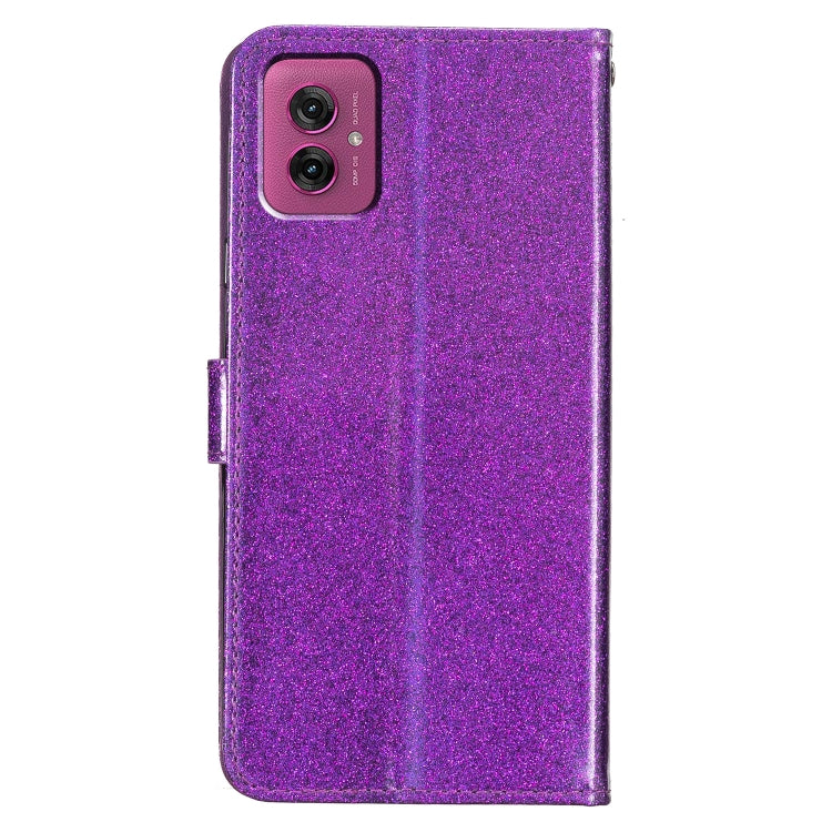 For Motorola Moto G55 Glitter Powder Flip Leather Phone Case