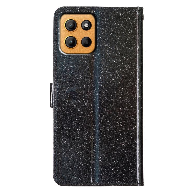 For Motorola Moto G15 Glitter Powder Flip Leather Phone Case