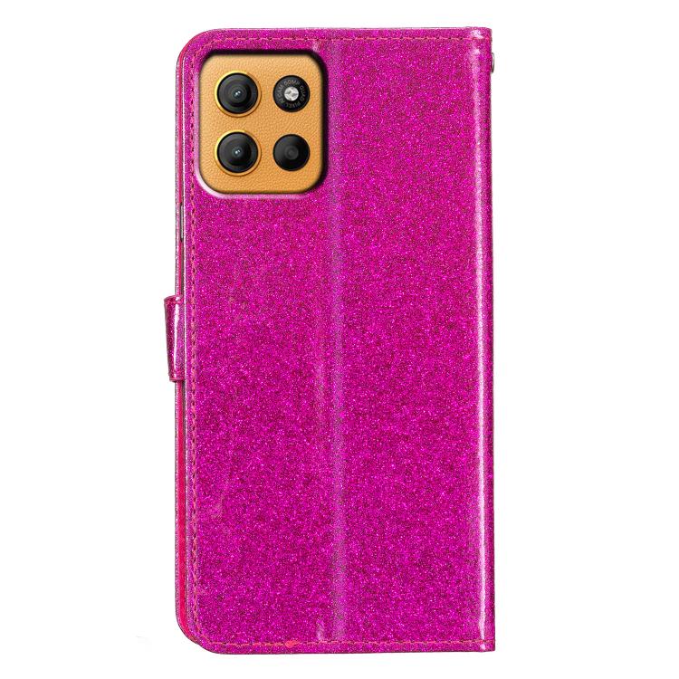 For Motorola Moto G15 Glitter Powder Flip Leather Phone Case