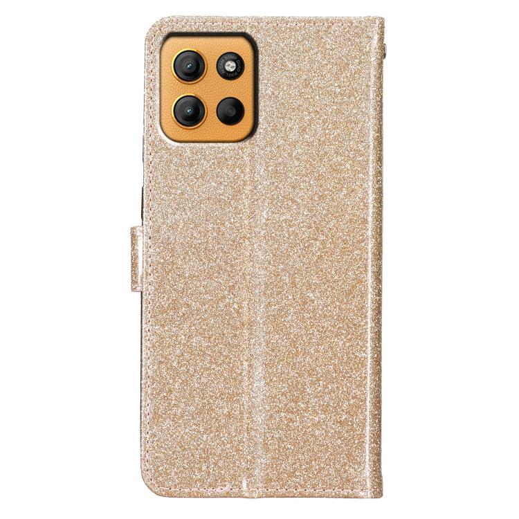For Motorola Moto G15 Glitter Powder Flip Leather Phone Case
