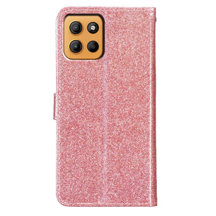 For Motorola Moto G15 Glitter Powder Flip Leather Phone Case