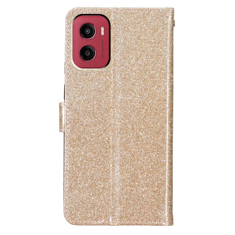 For Motorola Moto G05 Glitter Powder Flip Leather Phone Case