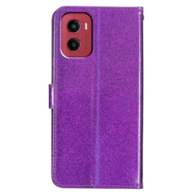 For Motorola Moto G05 Glitter Powder Flip Leather Phone Case