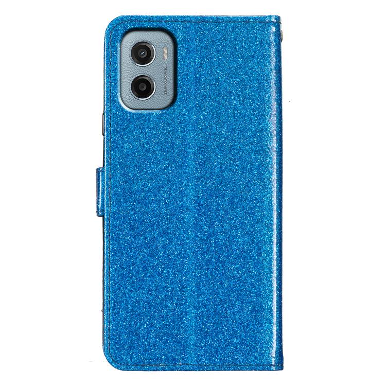For Motorola Moto E15 Glitter Powder Flip Leather Phone Case