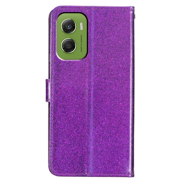 For Motorola Moto G06 4G Glitter Powder Flip Leather Phone Case