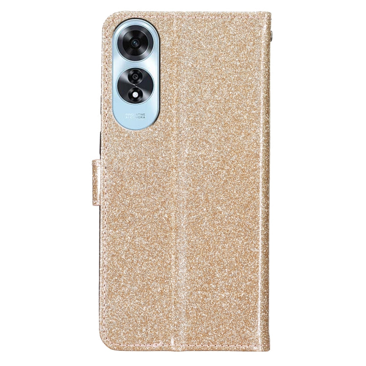 For OPPO A60 Glitter Powder Flip Leather Phone Case