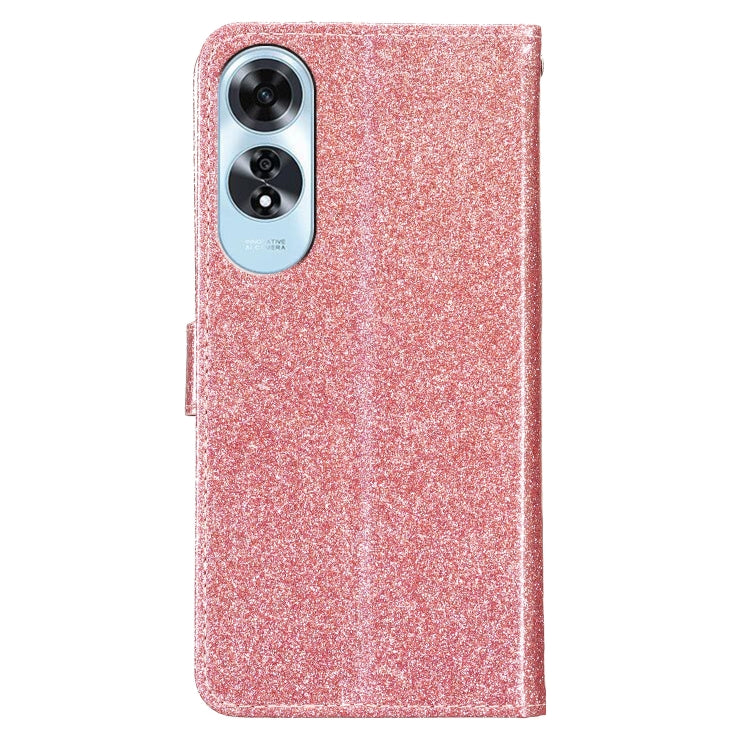 For OPPO A60 Glitter Powder Flip Leather Phone Case