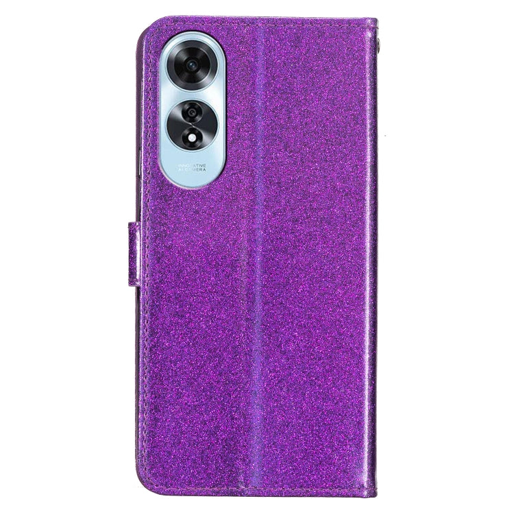 For OPPO A60 Glitter Powder Flip Leather Phone Case