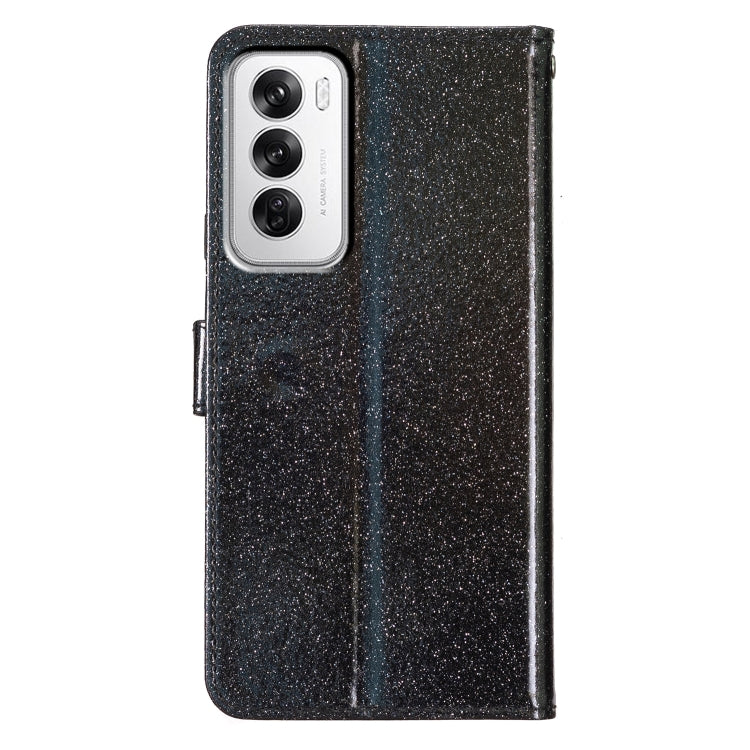 For OPPO Reno12 Global Glitter Powder Flip Leather Phone Case