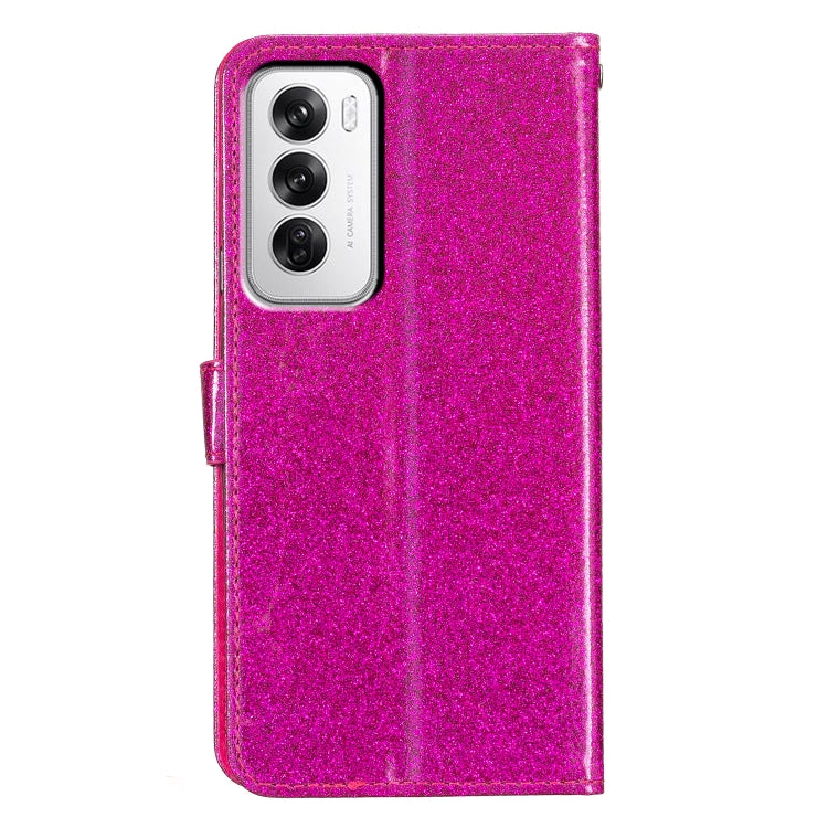 For OPPO Reno12 Global Glitter Powder Flip Leather Phone Case