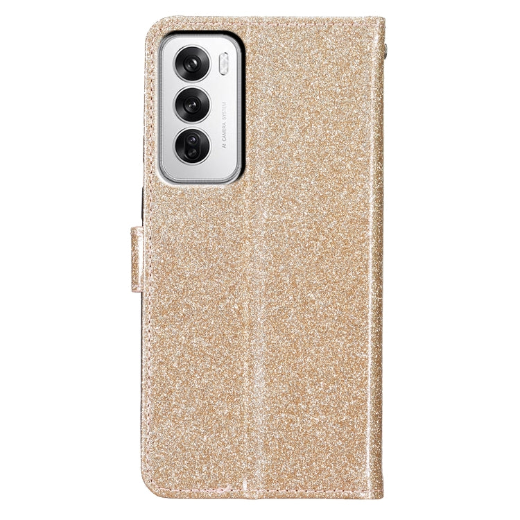 For OPPO Reno12 Global Glitter Powder Flip Leather Phone Case