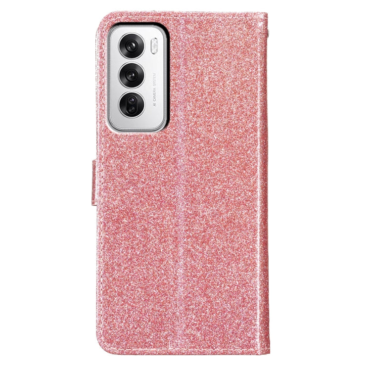For OPPO Reno12 Global Glitter Powder Flip Leather Phone Case