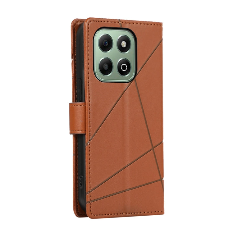 For Honor X6b PU Genuine Leather Texture Embossed Line Phone Case