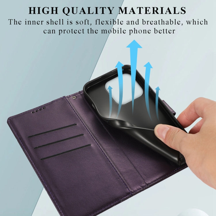For Honor X6b PU Genuine Leather Texture Embossed Line Phone Case