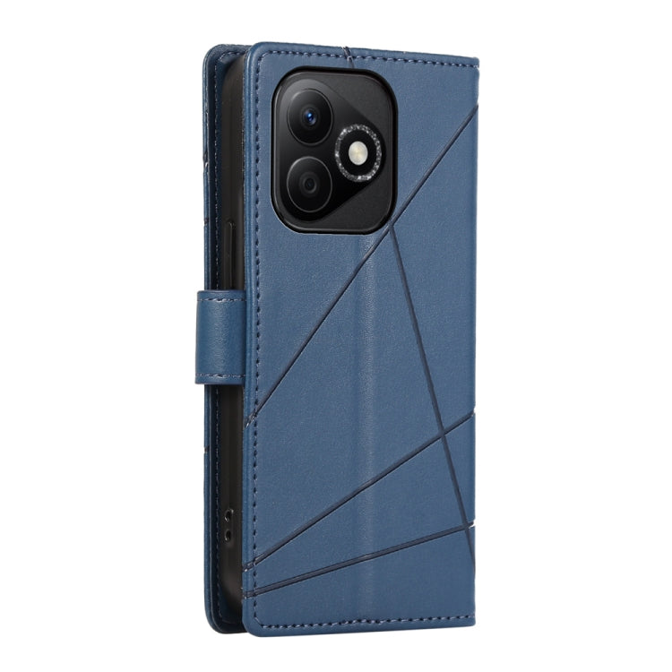 For Honor X60i PU Genuine Leather Texture Embossed Line Phone Case