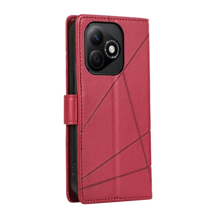 For Honor X60i PU Genuine Leather Texture Embossed Line Phone Case
