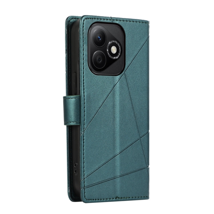 For Honor X60i PU Genuine Leather Texture Embossed Line Phone Case