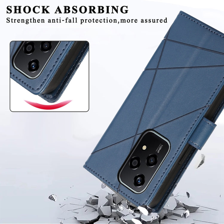 For Honor 200 Lite Global PU Genuine Leather Texture Embossed Line Phone Case