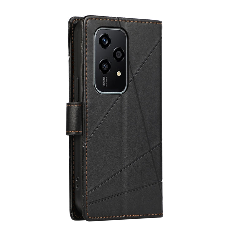 For Honor 200 Lite Global PU Genuine Leather Texture Embossed Line Phone Case