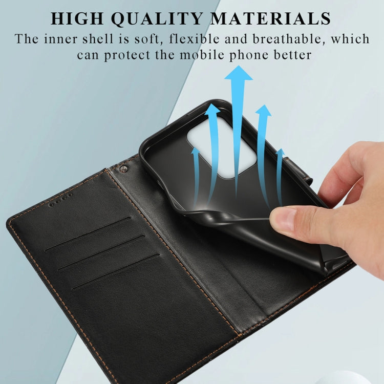 For Honor 200 Lite Global PU Genuine Leather Texture Embossed Line Phone Case