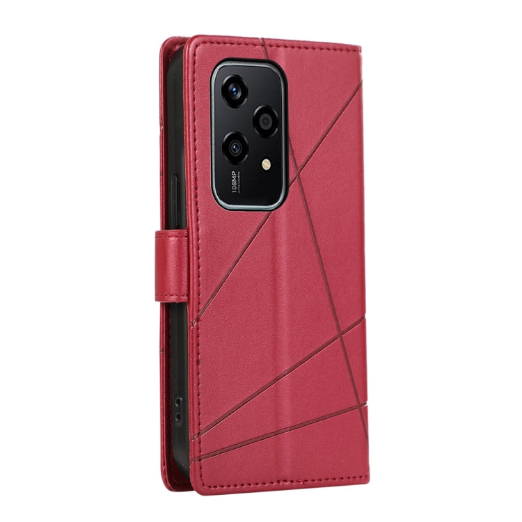 For Honor 200 Lite Global PU Genuine Leather Texture Embossed Line Phone Case