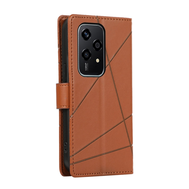 For Honor 200 Lite Global PU Genuine Leather Texture Embossed Line Phone Case
