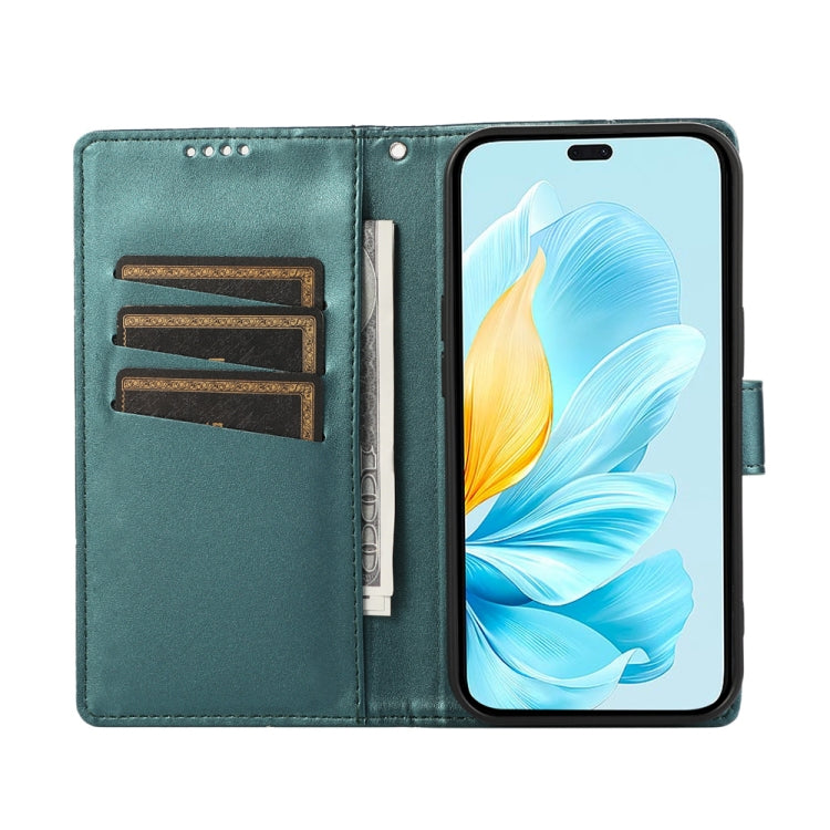 For Honor 200 Lite Global PU Genuine Leather Texture Embossed Line Phone Case