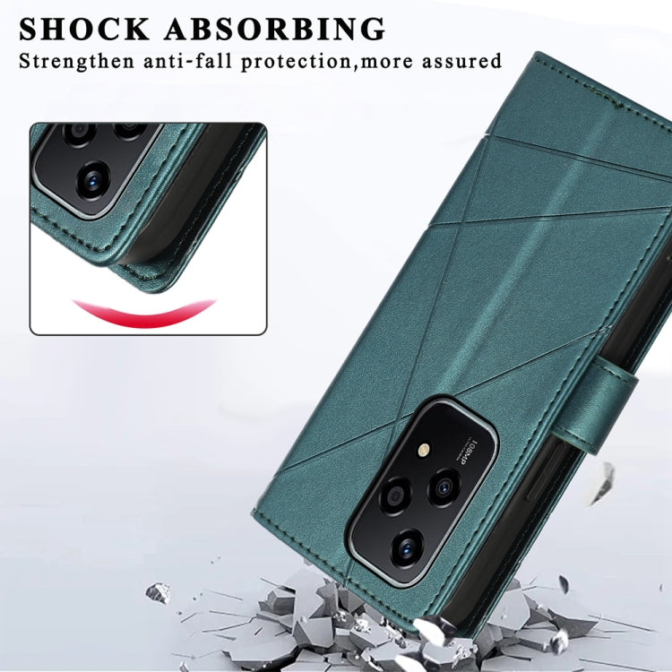 For Honor 200 Lite Global PU Genuine Leather Texture Embossed Line Phone Case
