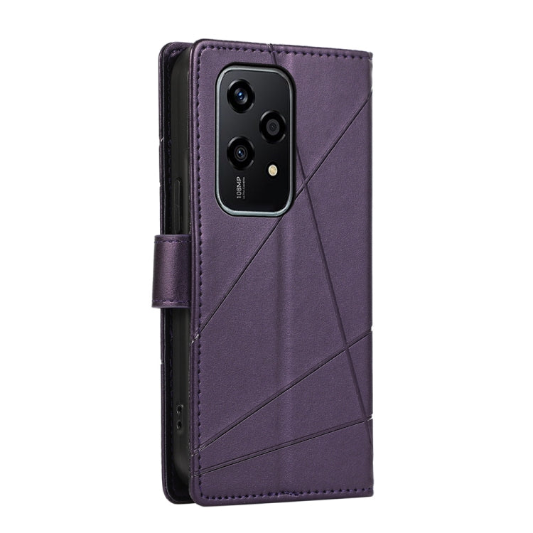 For Honor 200 Lite Global PU Genuine Leather Texture Embossed Line Phone Case