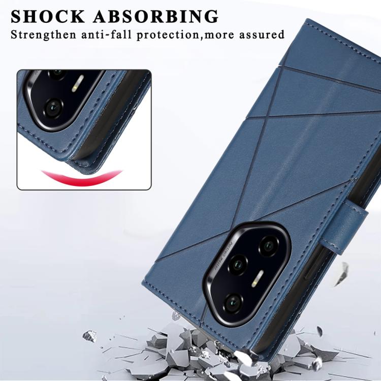 For Honor 300 Pro / 300 Ultra PU Genuine Leather Texture Embossed Line Phone Case