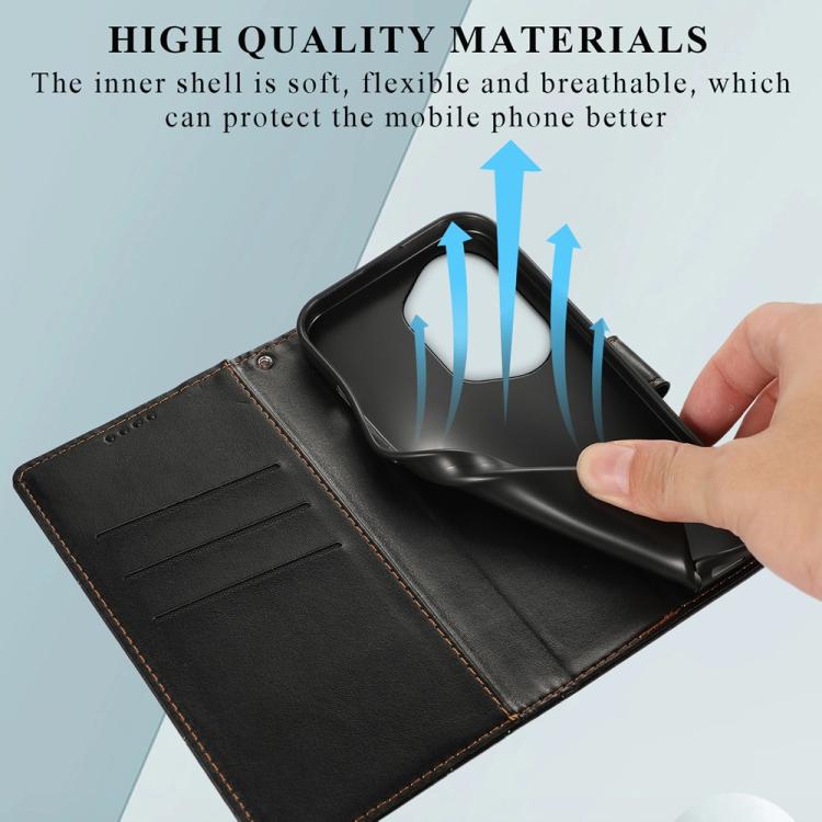 For Honor 300 Pro / 300 Ultra PU Genuine Leather Texture Embossed Line Phone Case