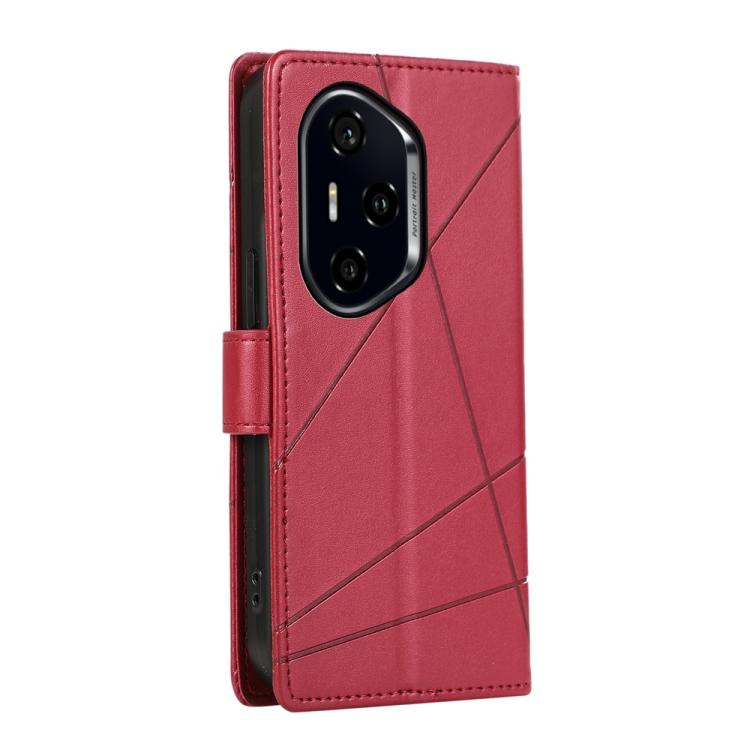 For Honor 300 Pro / 300 Ultra PU Genuine Leather Texture Embossed Line Phone Case