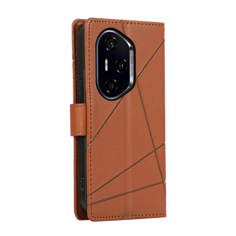 For Honor 300 Pro / 300 Ultra PU Genuine Leather Texture Embossed Line Phone Case