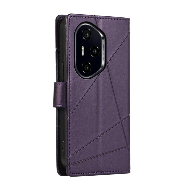 For Honor 300 Pro / 300 Ultra PU Genuine Leather Texture Embossed Line Phone Case