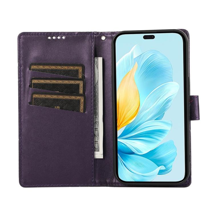 For Honor 300 Pro / 300 Ultra PU Genuine Leather Texture Embossed Line Phone Case