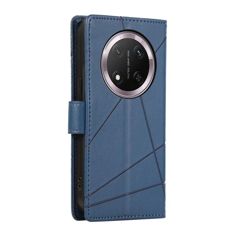 For Honor X9c Global / Magic7 Lite PU Genuine Leather Texture Embossed Line Phone Case
