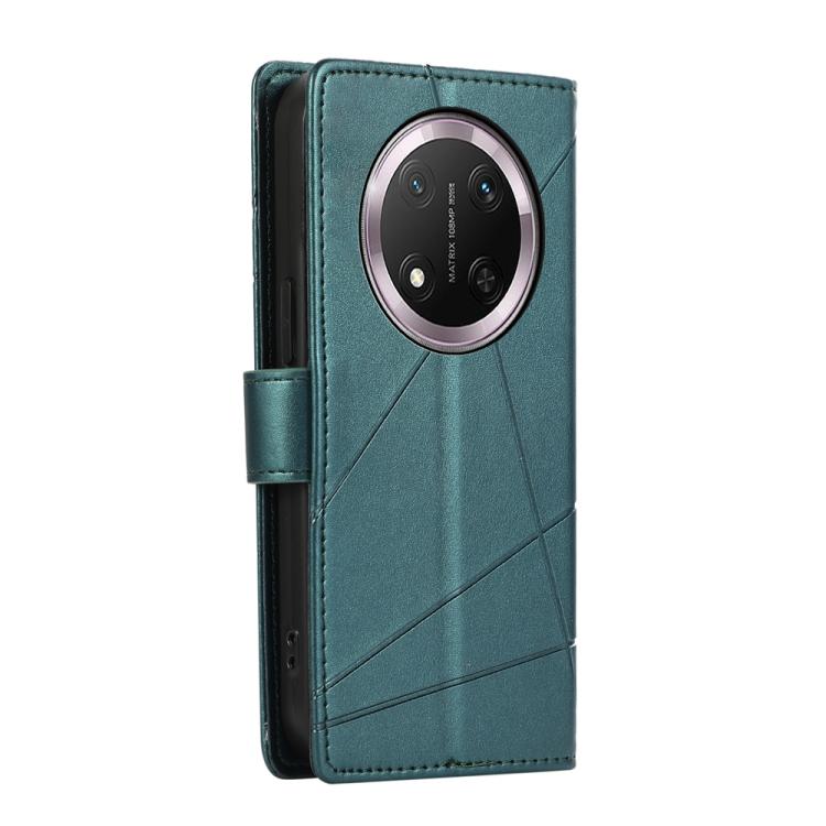 For Honor X9c Global / Magic7 Lite PU Genuine Leather Texture Embossed Line Phone Case